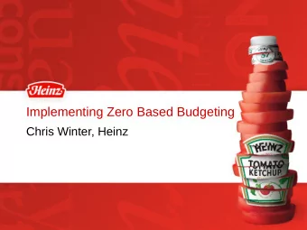 Implementing Zero Based Budgeting  Click to edit Master subtitle style  Chris Winter, Heinz  An