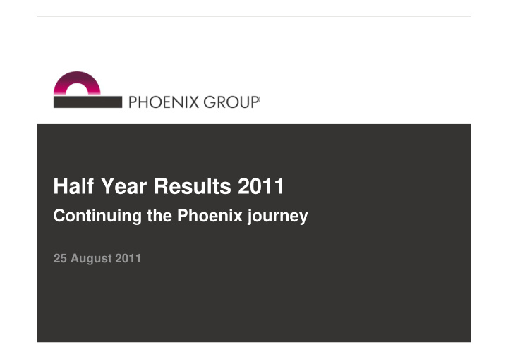 half year results 2011