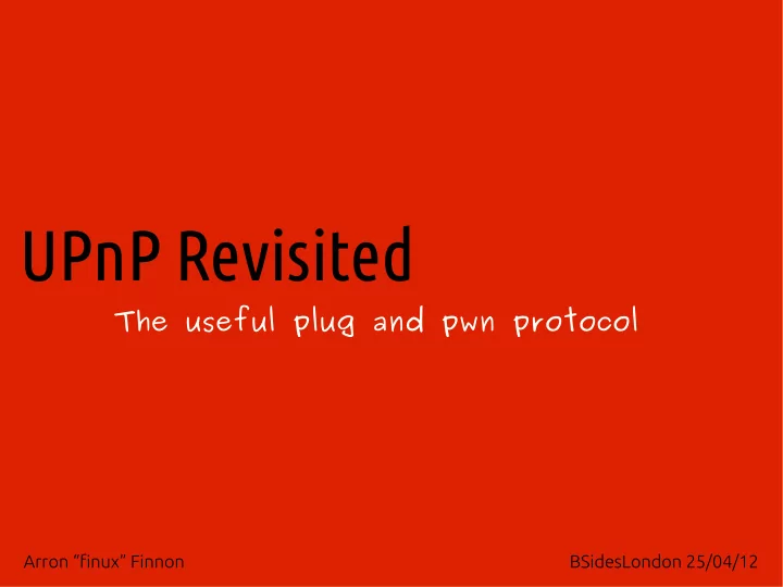 upnp revisited