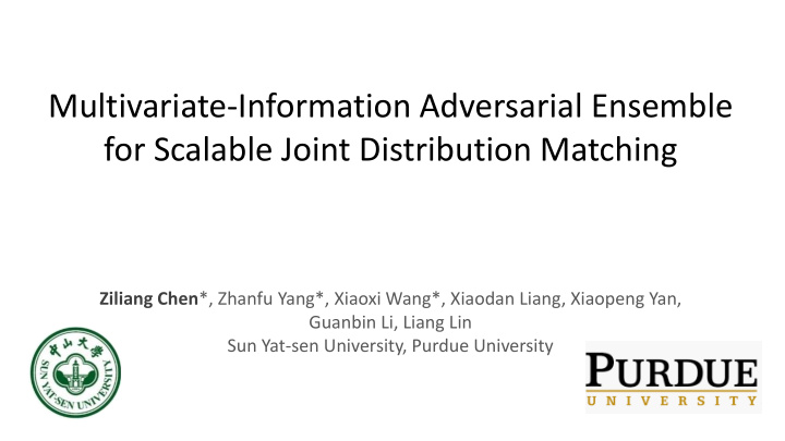 for scalable joint distribution matching