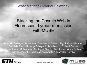 Stacking the Cosmic Web in Fluorescent Lyman-  emission  with MUSE Sofia G. Gallego , Sebastiano