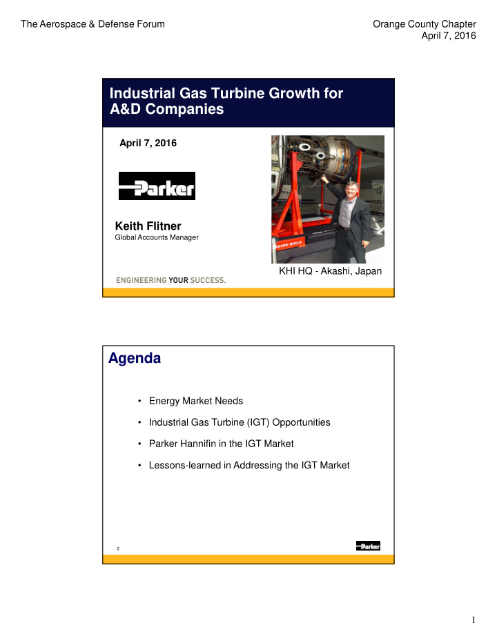 industrial gas turbine growth for a d companies