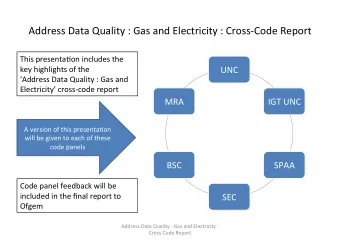 Address  Data  Quality  :  Gas  and  Electricity  :  Cross-Code