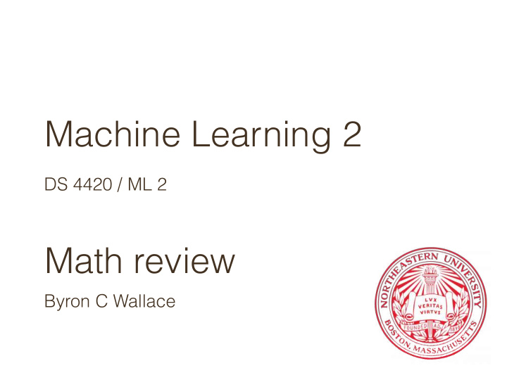 machine learning 2