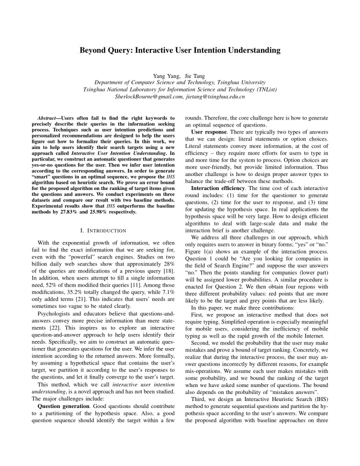 beyond query interactive user intention understanding