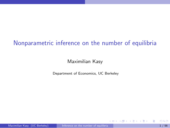 nonparametric inference on the number of equilibria