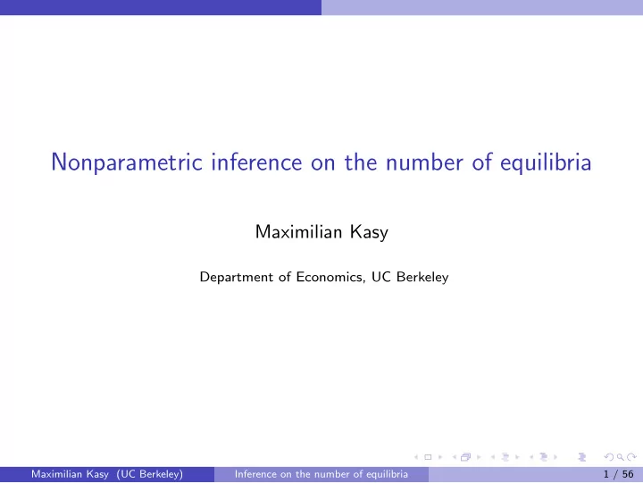nonparametric inference on the number of equilibria