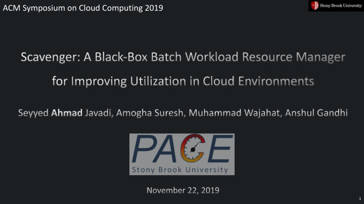 acm symposium on cloud computing 2019
