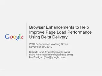 Browser Enhancements to Help  Improve Page Load Performance  Using Delta Delivery  W3C Performance