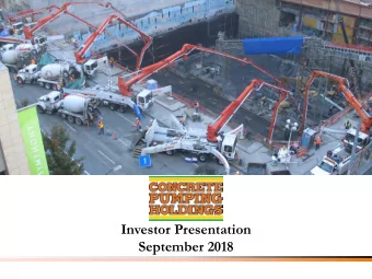Investor Presentation  September 2018  Disclaimer  Important Information  This investor