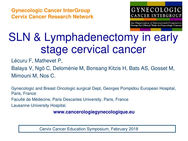 sln lymphadenectomy in early