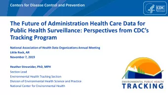 Tracking Program  National Association of Health Data Organizations Annual Meeting  Little Rock, AR