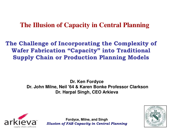the illusion of capacity in central planning