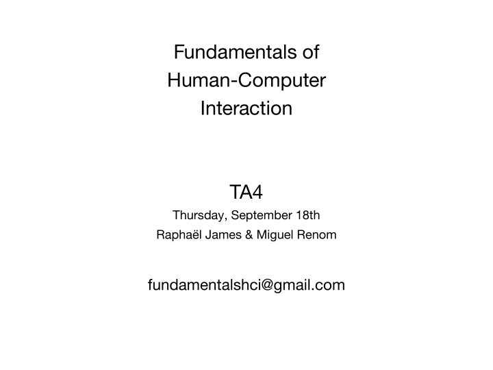 fundamentals of human computer interaction ta4
