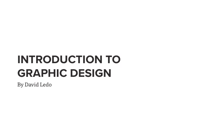 introduction to graphic design