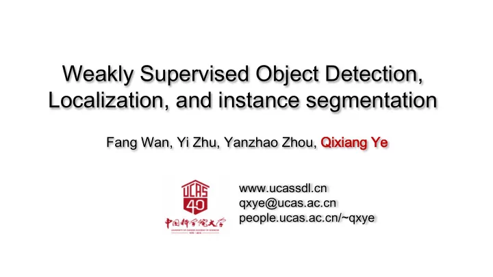 localization and instance segmentation