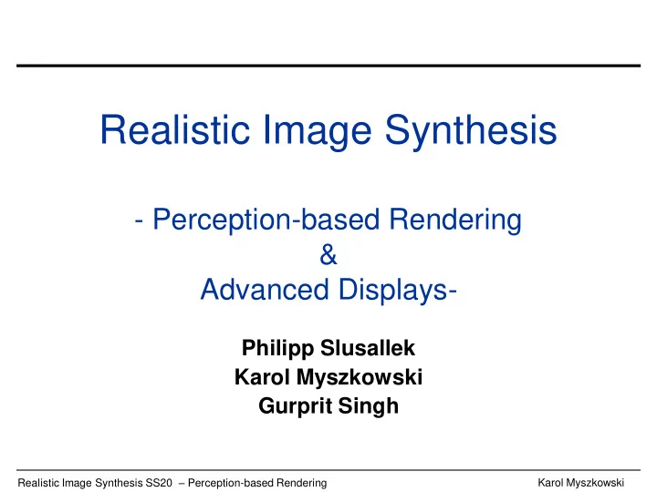 realistic image synthesis