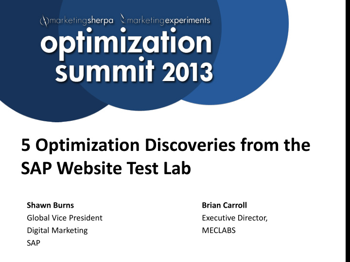 5 optimization discoveries from the sap website test lab