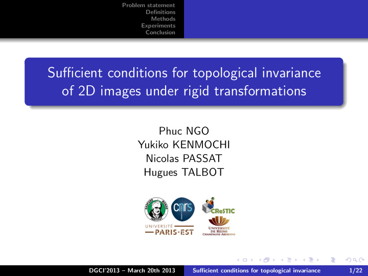 sufficient conditions for topological invariance of 2d