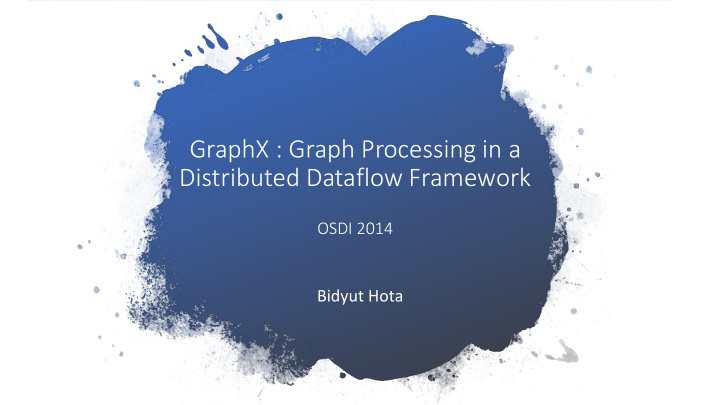 graphx graph processing in a