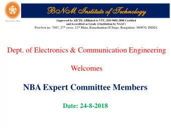 BNM  M Inst  stit  itute  ute of Technolo  ology  gy  (Approved by AICTE, Affiliated to VTU, ISO