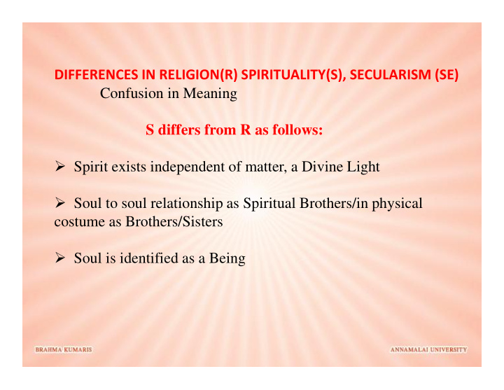 differences in religion r spirituality s secularism se