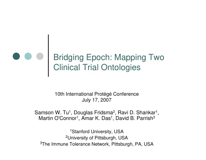 bridging epoch mapping two clinical trial ontologies