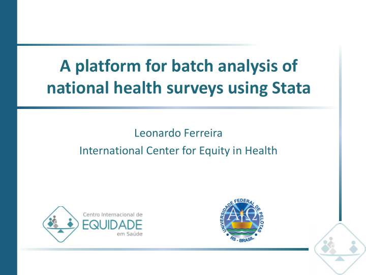 a platform for batch analysis of national health surveys
