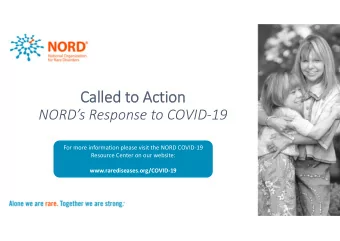 Called to Action  NORDs Response to COVID19  For more information please visit the NORD