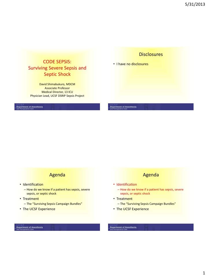 disclosures code sepsis