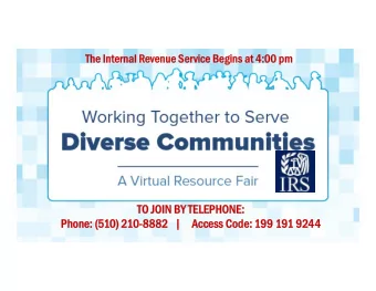 TO JOIN BY TELEPHONE:  TO JOIN BY TELEPHONE:  Phone: (5  Phone: (510) 2  ) 210-8882 0-8882 |