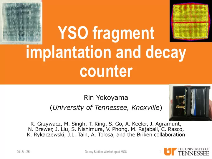 implantation and decay counter