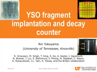 implantation and decay  counter  Rin Yokoyama ( University of Tennessee, Knoxville )  R. Grzywacz,