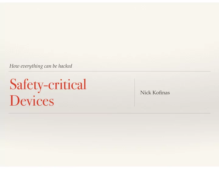 safety critical