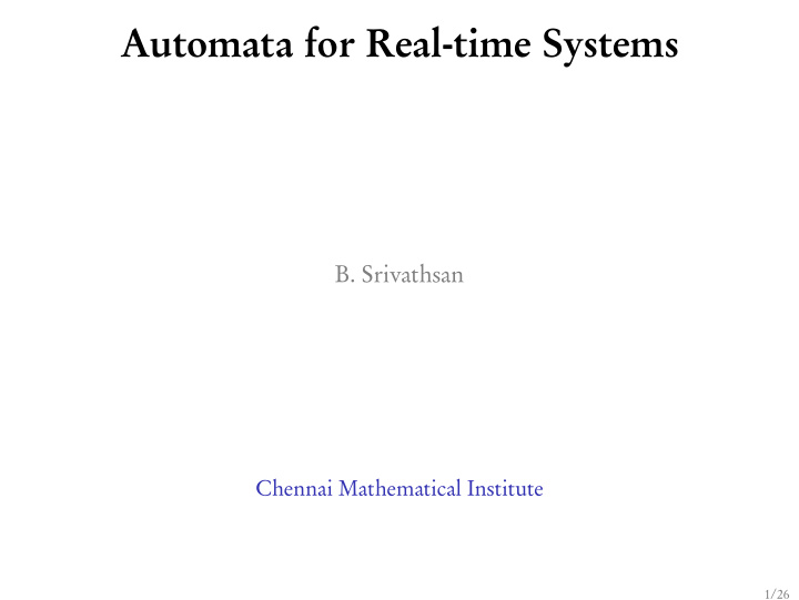 automata for real time systems