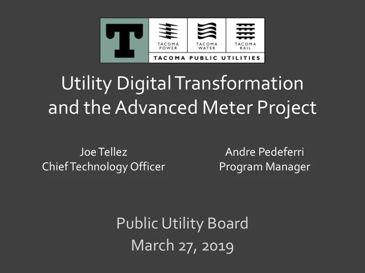 utility digital transformation and the advanced meter