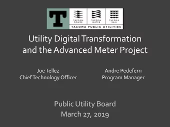 Utility Digital Transformation  and the Advanced Meter Project  Joe Tellez  Andre Pedeferri  Chief