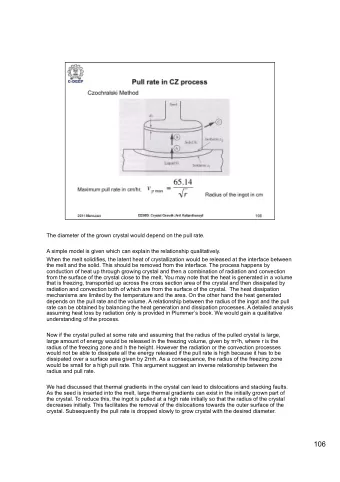 106  Usually this is true at any material interface. The solubility of impurities would be