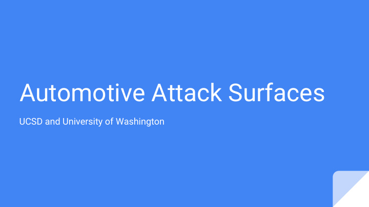 automotive attack surfaces