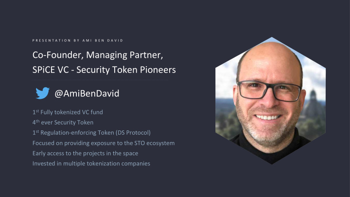 co founder managing partner spice vc security token