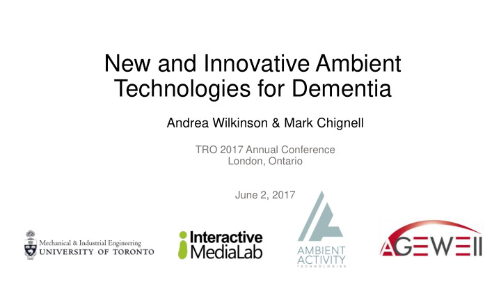 technologies for dementia