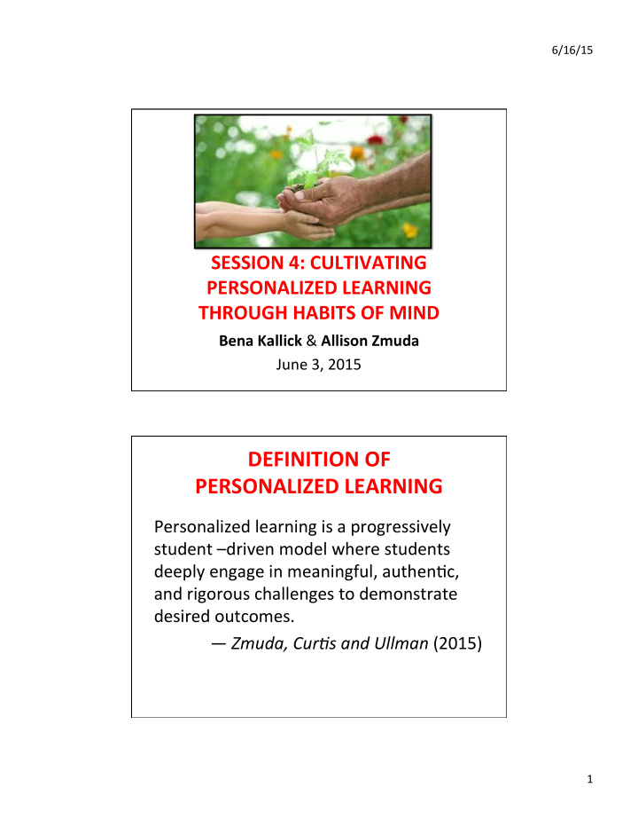 definition of personalized learning