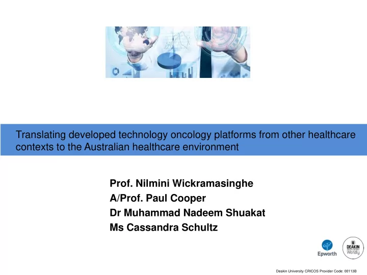 contexts to the australian healthcare environment