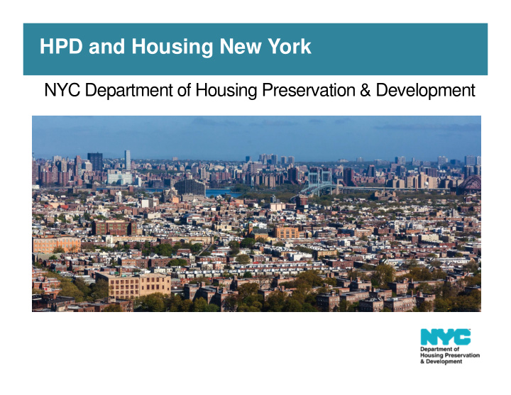 hpd and housing new york