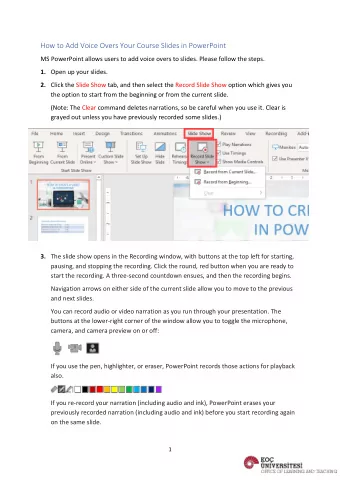 How to Add Voice Overs Your Course Slides in PowerPoint  MS PowerPoint allows users to add voice