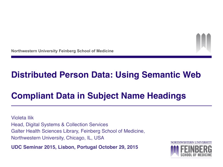 distributed person data using semantic web compliant data