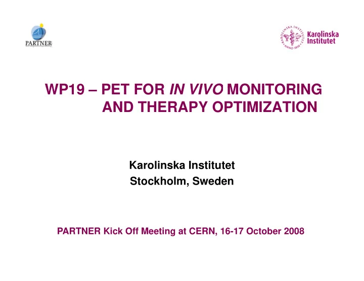 wp19 wp19 pet for in vivo monitoring pet for in vivo