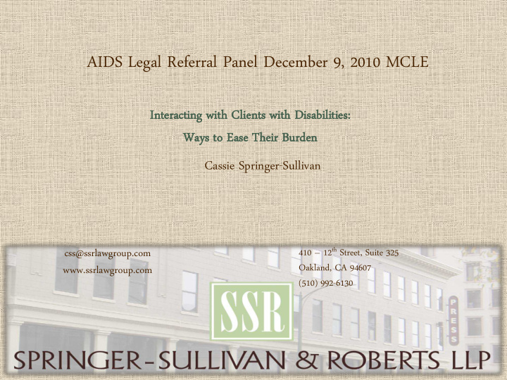 aids legal referral panel december 9 2010 mcle
