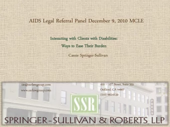 AIDS Legal Referral Panel December 9, 2010 MCLE  Inte  terac  racting  ting with  th Clients  nts