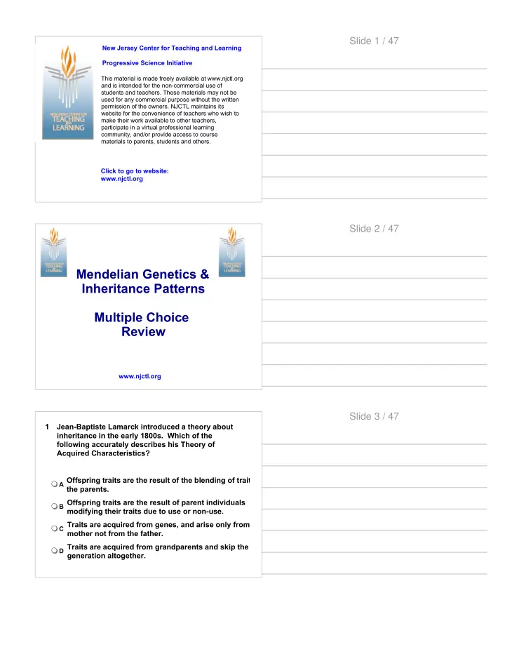 mendelian genetics inheritance patterns